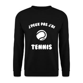 j’peux pas j’ai tennis - Sweat-shirt Unisexe - noir - Devant - Alina (178cm) & Michal (187cm)