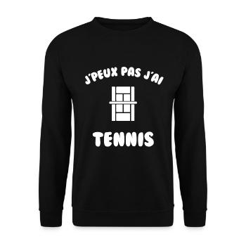 j’peux pas j’ai tennis - Sweat-shirt Unisexe - noir - Devant - Alina (178cm) & Michal (187cm)
