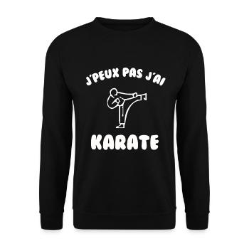J’peux pas j’ai karaté - Sweat-shirt Unisexe - noir - Devant - Alina (178cm) & Michal (187cm)