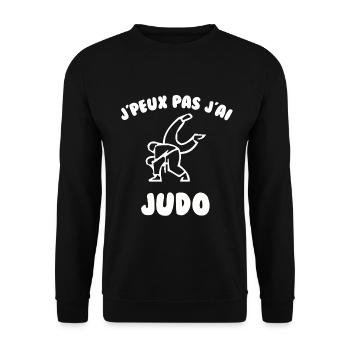 J’peux pas j’ai judo - Sweat-shirt Unisexe - noir - Devant - Alina (178cm) & Michal (187cm)