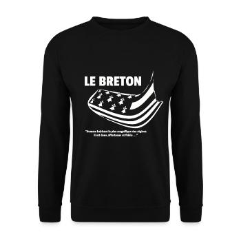 Breton - Sweat-shirt Unisexe - noir - Devant - Alina (178cm) & Michal (187cm)