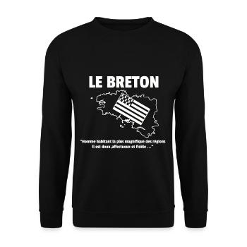 Le Breton - Sweat-shirt Unisexe - noir - Devant - Alina (178cm) & Michal (187cm)