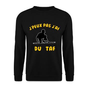 J’peux pas j’ai du taf - Sweat-shirt Unisexe - noir - Devant - Alina (178cm) & Michal (187cm)