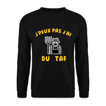 J’peux pas j’ai du taf - Sweat-shirt Unisexe - noir - Devant - Alina (178cm) & Michal (187cm)