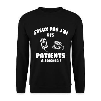 Patient à soigner - Sweat-shirt Unisexe - noir - Devant - Alina (178cm) & Michal (187cm)