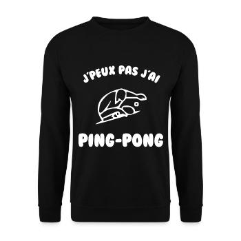 J’peux pas j’ai ping-pong - Sweat-shirt Unisexe - noir - Devant - Alina (178cm) & Michal (187cm)