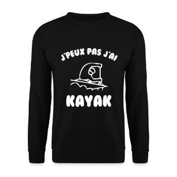 J’peux pas j’ai kayak - Sweat-shirt Unisexe - noir - Devant - Alina (178cm) & Michal (187cm)