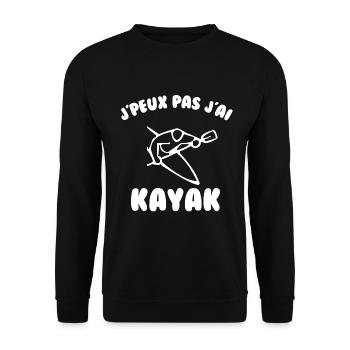 J’peux pas j’ai kayak - Sweat-shirt Unisexe - noir - Devant - Alina (178cm) & Michal (187cm)