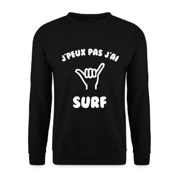 J’peux pas j’ai surf - Sweat-shirt Unisexe - noir - Devant - Alina (178cm) & Michal (187cm)