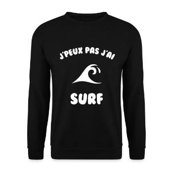 J’peux pas j’ai surf - Sweat-shirt Unisexe - noir - Devant - Alina (178cm) & Michal (187cm)