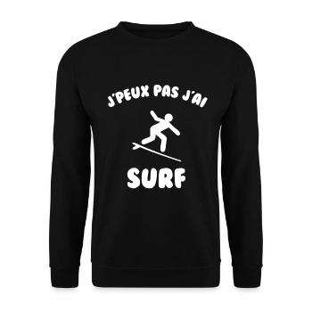 J’peux pas j’ai surf - Sweat-shirt Unisexe - noir - Devant - Alina (178cm) & Michal (187cm)