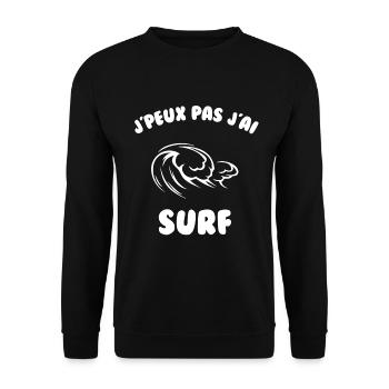 J’peux pas j’ai surf - Sweat-shirt Unisexe - noir - Devant - Alina (178cm) & Michal (187cm)