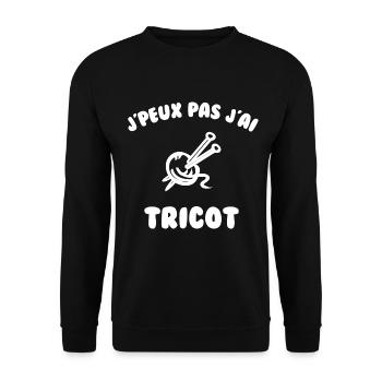 J’peux pas j’ai tricot - Sweat-shirt Unisexe - noir - Devant - Alina (178cm) & Michal (187cm)