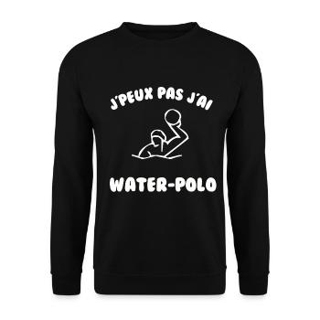 J’peux pas j’ai waterpolo - Sweat-shirt Unisexe - noir - Devant - Alina (178cm) & Michal (187cm)