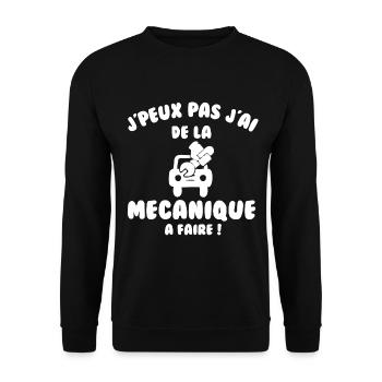 J’peux pas j’ai de la mécanique à faire - Sweat-shirt Unisexe - noir - Devant - Alina (178cm) & Michal (187cm)