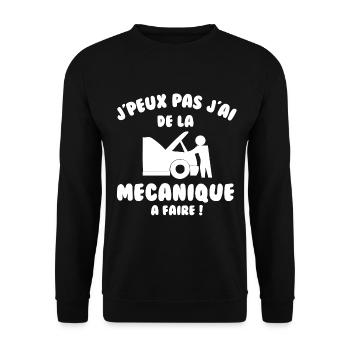 J’peux pas j’ai de la mécanique à faire - Sweat-shirt Unisexe - noir - Devant - Alina (178cm) & Michal (187cm)