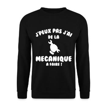 J’peux pas j’ai de la mécanique à faire - Sweat-shirt Unisexe - noir - Devant - Alina (178cm) & Michal (187cm)