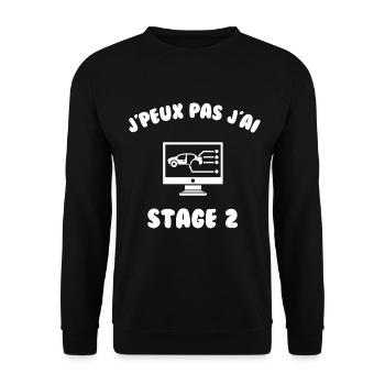 J’peux pas j’ai stage 2 - Sweat-shirt Unisexe - noir - Devant - Alina (178cm) & Michal (187cm)