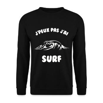 J’peux pas j’ai surf - Sweat-shirt Unisexe - noir - Devant - Alina (178cm) & Michal (187cm)