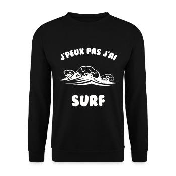 J’peux pas j’ai surf - Sweat-shirt Unisexe - noir - Devant - Alina (178cm) & Michal (187cm)