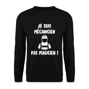 Mécanicien pas magicien - Sweat-shirt Unisexe - noir - Devant - Alina (178cm) & Michal (187cm)