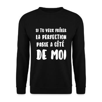 Perfection humour - Sweat-shirt Unisexe - noir - Devant - Alina (178cm) & Michal (187cm)