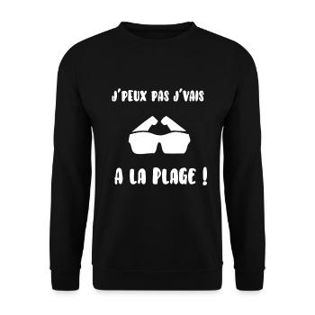 J’peux pas j’vais à la plage - Sweat-shirt Unisexe - noir - Devant - Alina (178cm) & Michal (187cm)