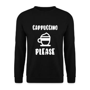 Cappuccino please - Unisex Sweatshirt - black - Front - Alina (178cm) & Michal (187cm)