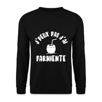 J’peux pas j’ai farniente - Sweat-shirt Unisexe - noir - Devant - Alina (178cm) & Michal (187cm)
