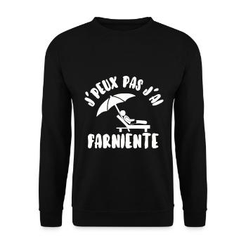 J’peux pas j’ai farniente - Sweat-shirt Unisexe - noir - Devant - Alina (178cm) & Michal (187cm)