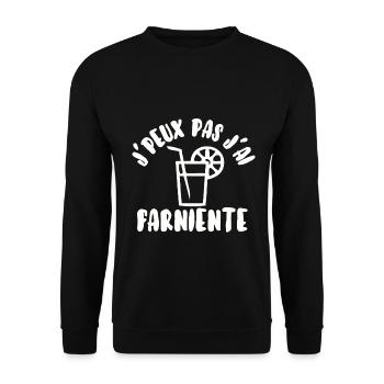 J’peux pas j’ai farniente - Sweat-shirt Unisexe - noir - Devant - Alina (178cm) & Michal (187cm)