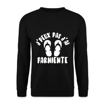 J’peux pas j’ai farniente - Sweat-shirt Unisexe - noir - Devant - Alina (178cm) & Michal (187cm)