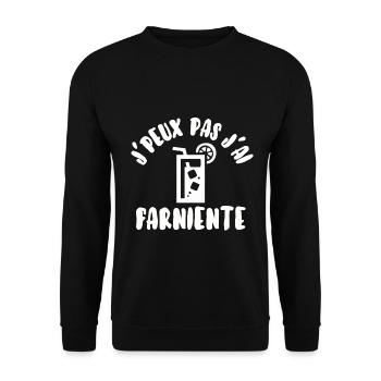 J’peux pas j’ai farniente - Sweat-shirt Unisexe - noir - Devant - Alina (178cm) & Michal (187cm)