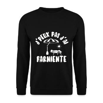J’peux pas j’ai farniente - Sweat-shirt Unisexe - noir - Devant - Alina (178cm) & Michal (187cm)