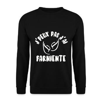 J’peux pas j’ai farniente - Sweat-shirt Unisexe - noir - Devant - Alina (178cm) & Michal (187cm)