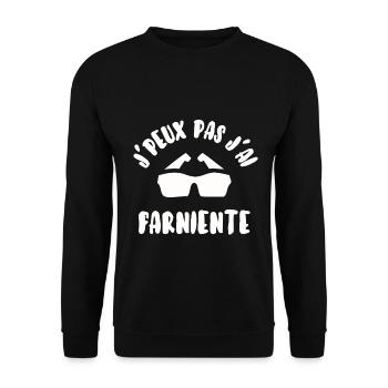 J’peux pas j’ai farniente - Sweat-shirt Unisexe - noir - Devant - Alina (178cm) & Michal (187cm)