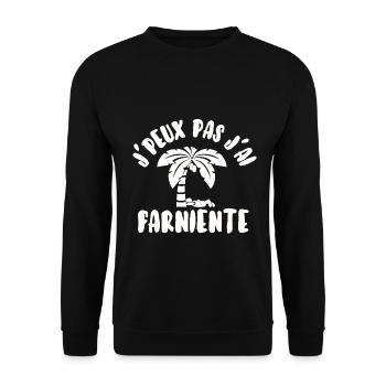 J’peux pas j’ai farniente - Sweat-shirt Unisexe - noir - Devant - Alina (178cm) & Michal (187cm)