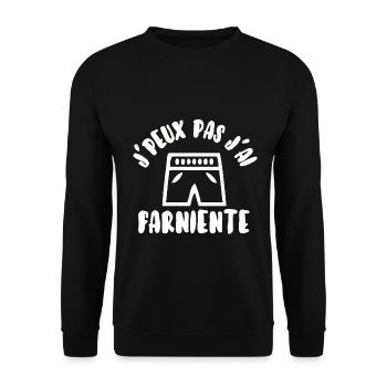 J’peux pas j’ai farniente - Sweat-shirt Unisexe - noir - Devant - Alina (178cm) & Michal (187cm)