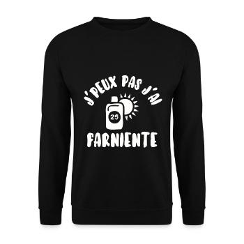J’peux pas j’ai farniente - Sweat-shirt Unisexe - noir - Devant - Alina (178cm) & Michal (187cm)