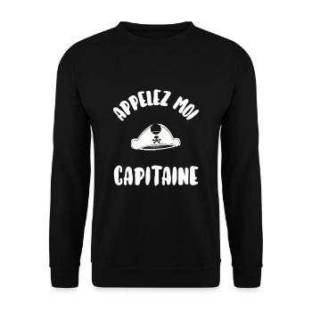 Appelez moi capitaine - Sweat-shirt Unisexe - noir - Devant - Alina (178cm) & Michal (187cm)