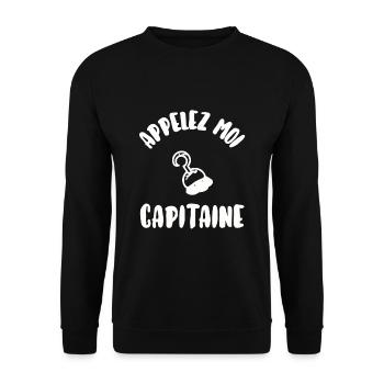 Appelez moi capitaine - Sweat-shirt Unisexe - noir - Devant - Alina (178cm) & Michal (187cm)