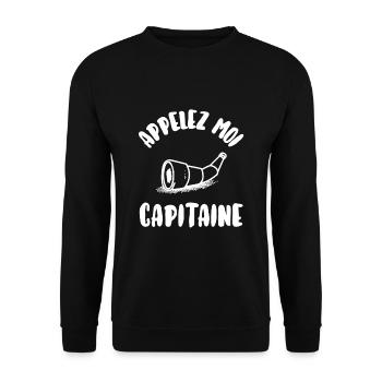 Appelez moi capitaine - Sweat-shirt Unisexe - noir - Devant - Alina (178cm) & Michal (187cm)