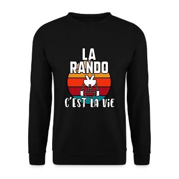 La rando c’est la vie - Sweat-shirt Unisexe - noir - Devant - Alina (178cm) & Michal (187cm)