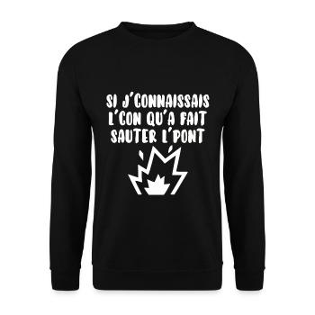 Si j’connaissais l’con… - Sweat-shirt Unisexe - noir - Devant - Alina (178cm) & Michal (187cm)