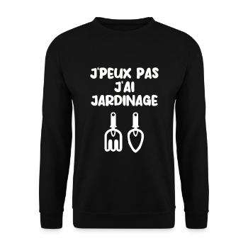 J’peux pas j’ai jardinage - Sweat-shirt Unisexe - noir - Devant - Alina (178cm) & Michal (187cm)
