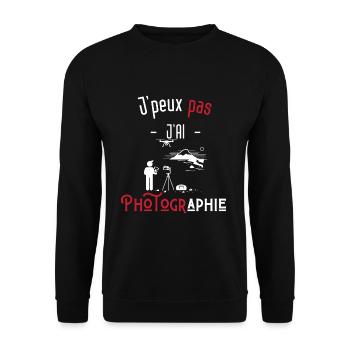 j'peux pas j'ai photographie - Sweat-shirt Unisexe - noir - Devant - Alina (178cm) & Michal (187cm)