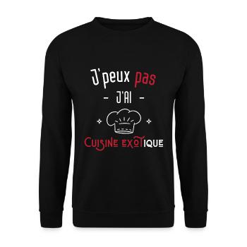 j'peux pas j'ai cuisine exotique - Sweat-shirt Unisexe - noir - Devant - Alina (178cm) & Michal (187cm)