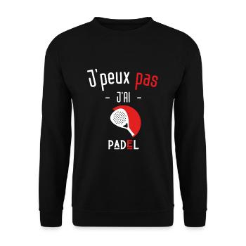 J'peux pas j'ai Padel - Sweat-shirt Unisexe - noir - Devant - Alina (178cm) & Michal (187cm)