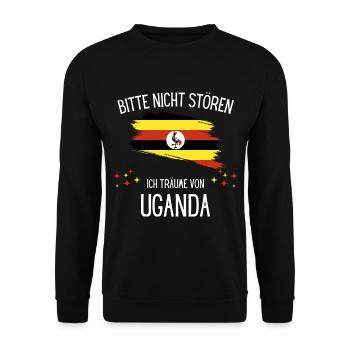 Bitte Nicht Stören Ich Träume Von Uganda - Unisex Pullover - Schwarz - Vorne - Alina (178cm) & Michal (187cm)