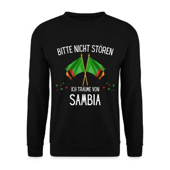 Bitte Nicht Stören Ich Träume Von Sambia - Unisex Pullover - Schwarz - Vorne - Alina (178cm) & Michal (187cm)